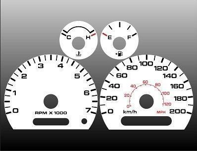 2004-2009 ford ranger metric kph kmh instrument cluster white face gauges 04-09