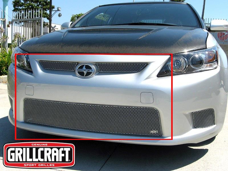 2011-2013 scion tc tc grillcraft upper&lower silver grille 3 pc grill t1878-79s