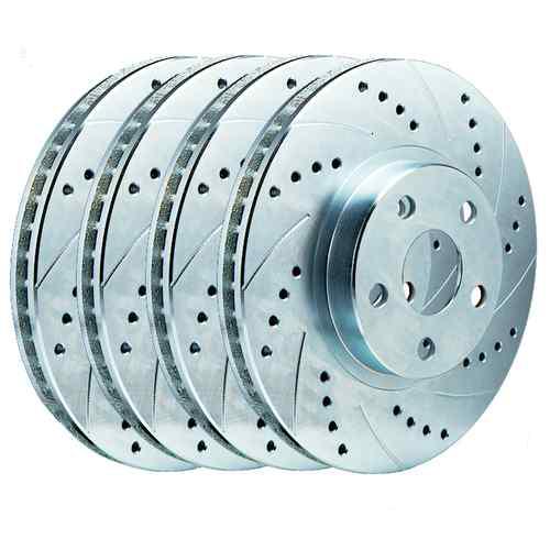 Fits honda accord f/r performance drilled & slotted brake rotors