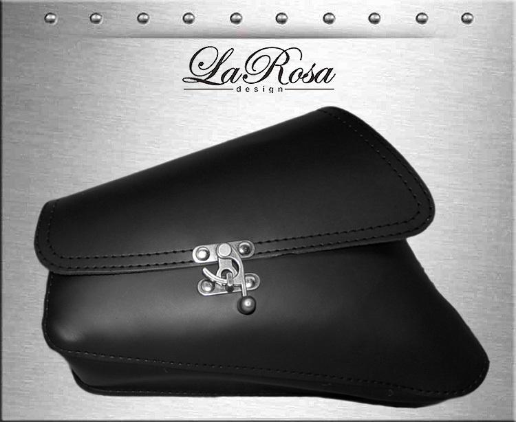 2004 & up larosa black leather harley sportster xl quick release left saddlebag