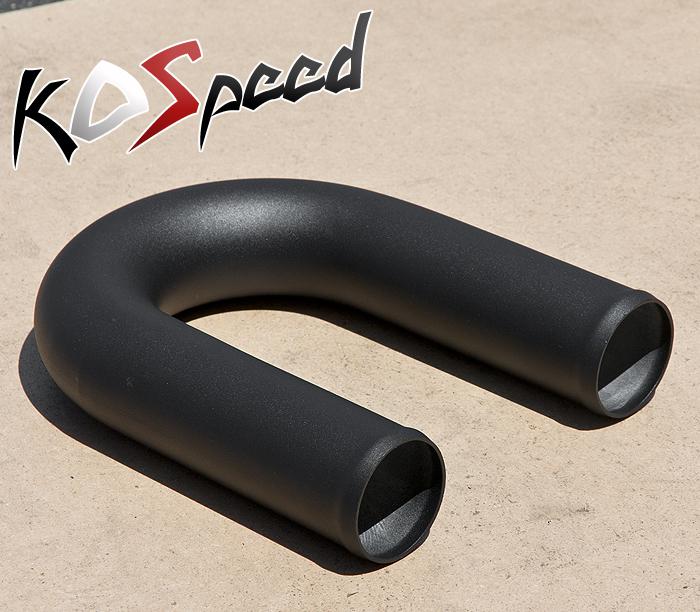 Universal 2.5" turbo intercooler custom pipe u-bend 180 degree black powdercoat