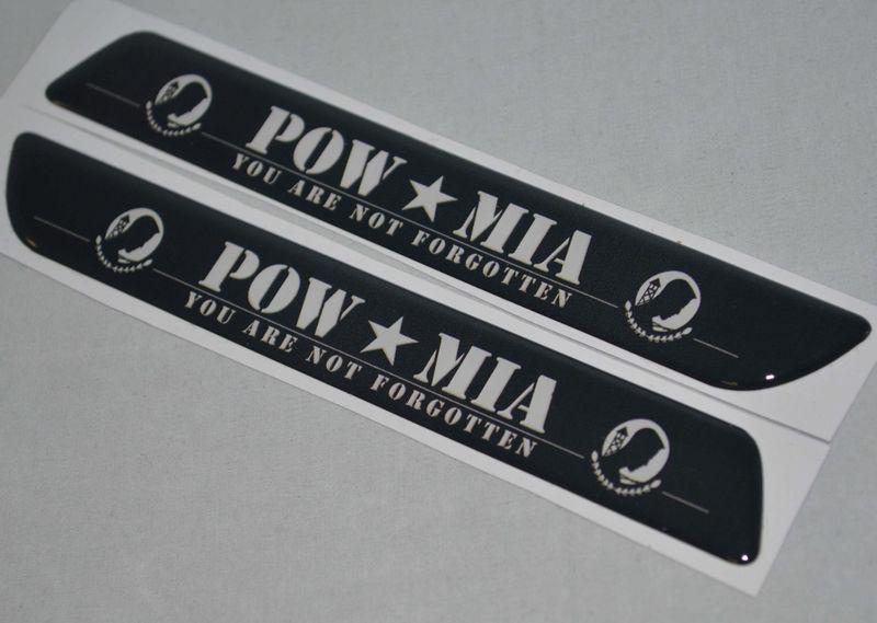 Custom "pow * mia" saddlebag latch reflector decals for harley touring models 