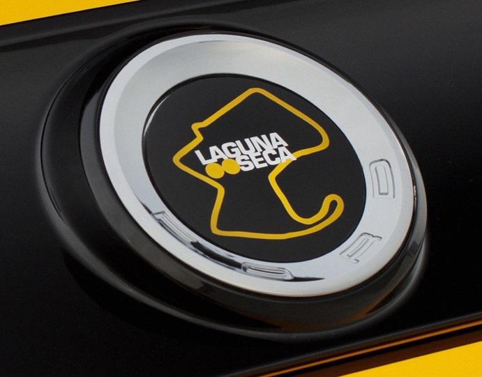 Oem 13-14 ford mustang laguna seca yellow faux gas cap, decklid (dr3z6342528bb)