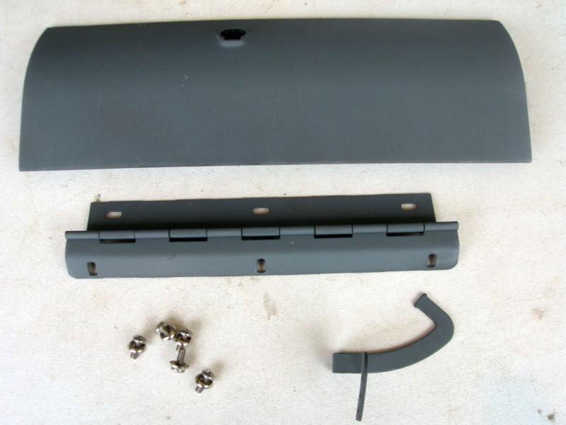 1957  chevy glove box door, hinge and arm assembly - item #1