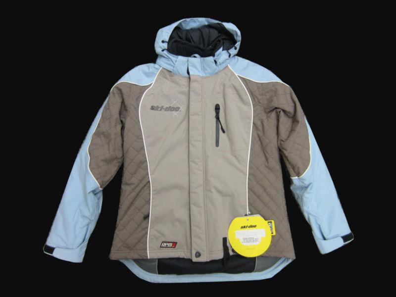 Ski-doo snowmobile new oem womens ladies muskoka jacket light blue large l