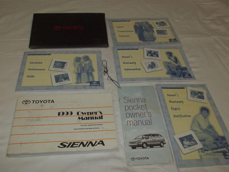 1999 toyota sienna owner's manual 7/pc.set & black toyota factory case. free s/h