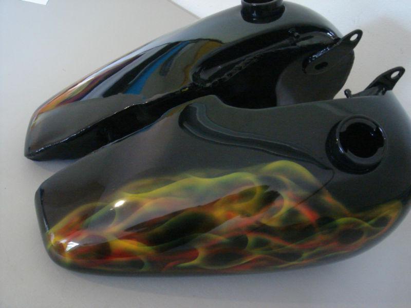 36-84 harley davidson twin fat bob tanks flwg softail custom paint & flames