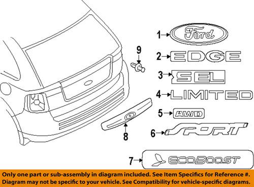 Ford oem 8t4z7842528a lift gate-emblem badge nameplate