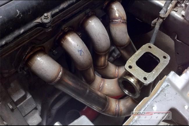 Gsp civic integra b16 b18 t3t4 gt35/t3 top mount stainless equal turbo manifold