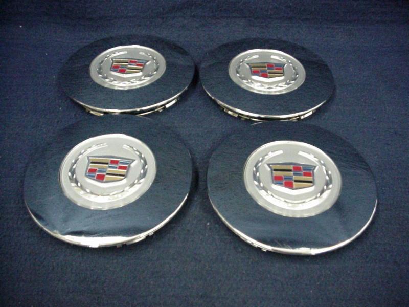 Cadillac dts 08-11 chrome center caps - set of 4 - fits the 17" 9 spoke wheel