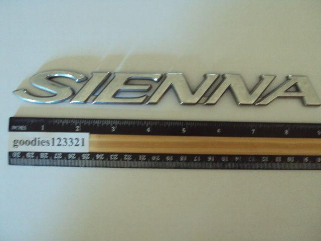 Toyota sienna chrome emblem used 9" x 1"