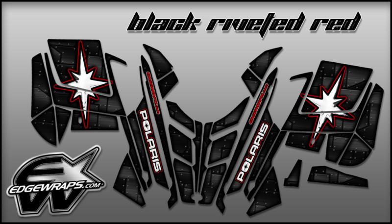 Polaris pro-rmk rush custom graphics kit -  black riveted red