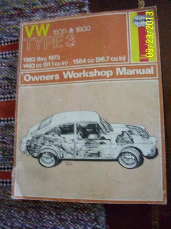 Volkswagen vw 1500 & 1600 type 3 1963-1973 haynes owner's workshop manual