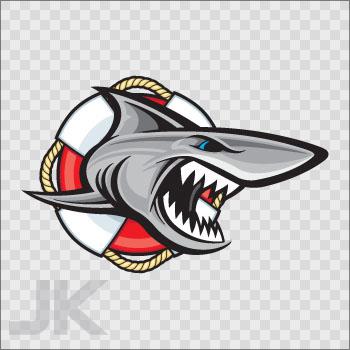 Decals sticker shark sharks lifeguard attack jaws angry ocean sea 0500 ag477