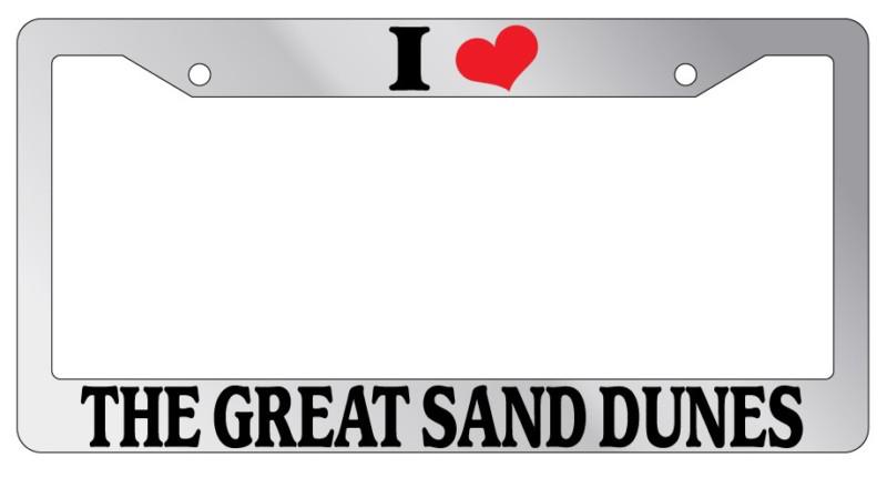 Chrome license plate frame i heart the great sandunes auto accessory novelty