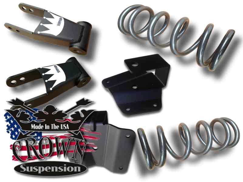 1999-2007 silverado sierra 1500 2/3" lowering drop kit coils shackles hangers