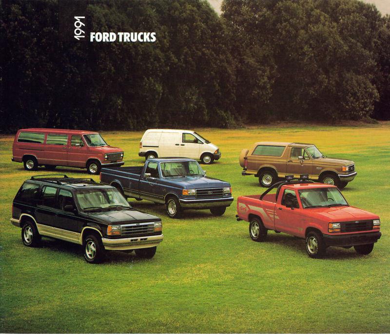 1991 ford truck full line sales brochure folder f-150 original excellent cond