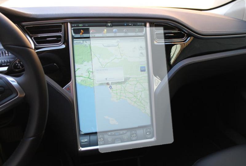 Custom clear screen protector for tesla model s touch screen navigation display