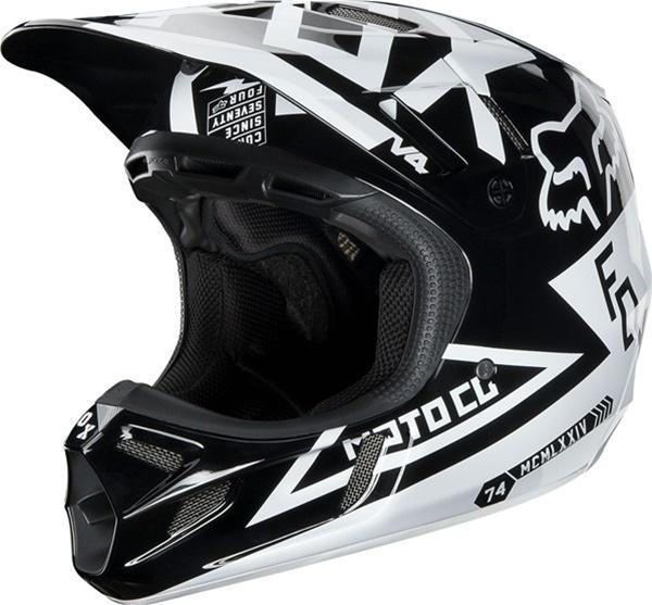 Fox racing 2014 v4 machina motocross dirt bike adult helmet size small  black 