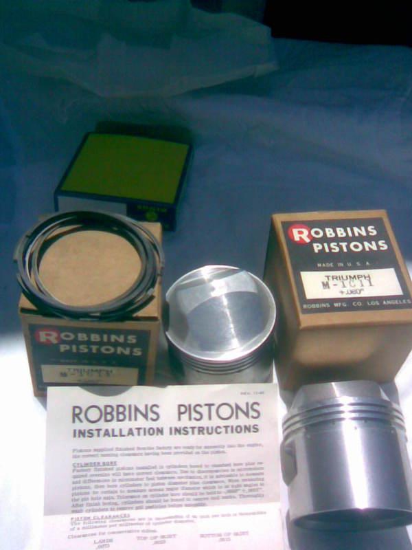 Triumph pistons made in u.s.a. and rings bonneville t120, tr6, 6t and t110 nos 