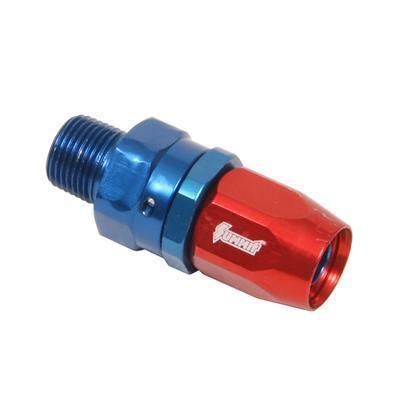 Summit 240100 hose end swivel straight -6 an hose to male 1/4" npt red/blue ea