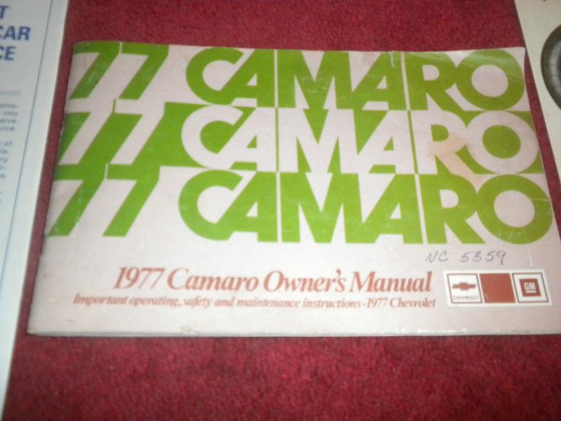 1977 chevy camaro owner's manual