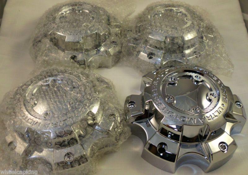 Ultra wheels chrome custom wheel center cap caps set of 4 # 89-9865 new!