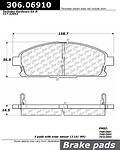 Centric parts 306.06910 front high performance pads