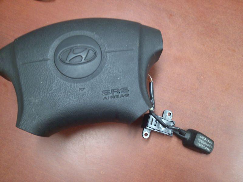 Oem 2001 hyundai elantra driver steering wheel airbag srs black w/ cruise switch