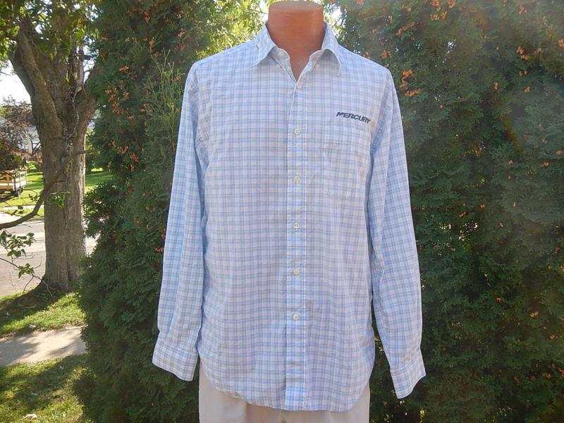  merc cruiser mercury boat button dress shirt large memorabilia fishing outboard