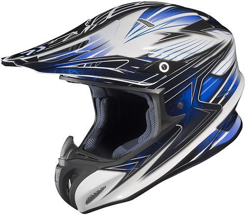 New hjc rpha-x factor offroad/motocross adult helmet, mc-2/blue/white, large/lg