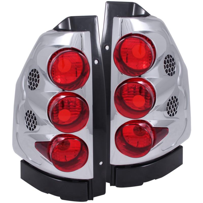 Anzo usa 211091 tail light assembly; 3d style; red lens; pair; chrome; envoy