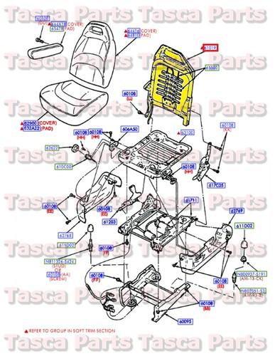 Brand new oem lh front seat back frame e150 e250 e350 econoline e450 e550