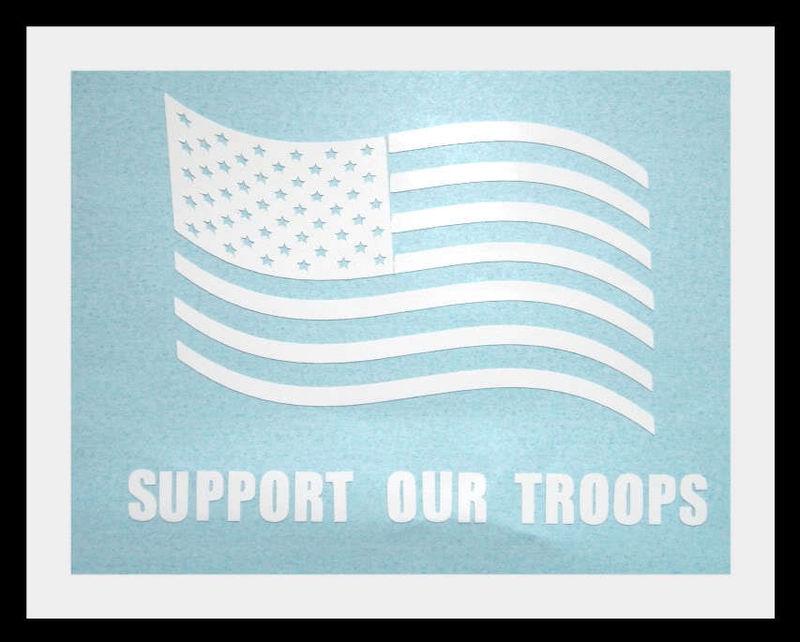 Usa flag support our troops vinyl decal sticker graphic