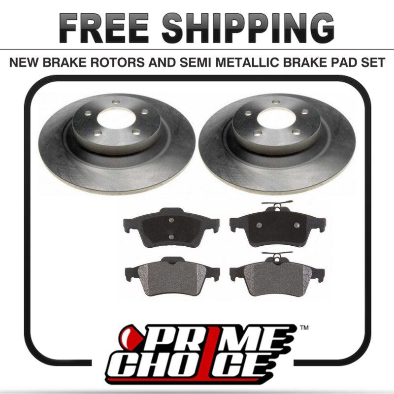 Premium rear metallic brake pads and disc rotors complete kit left & right pair