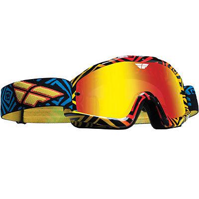 Fly racing zone pro adult goggle deviant w/fire chrome lens atv mx off road 