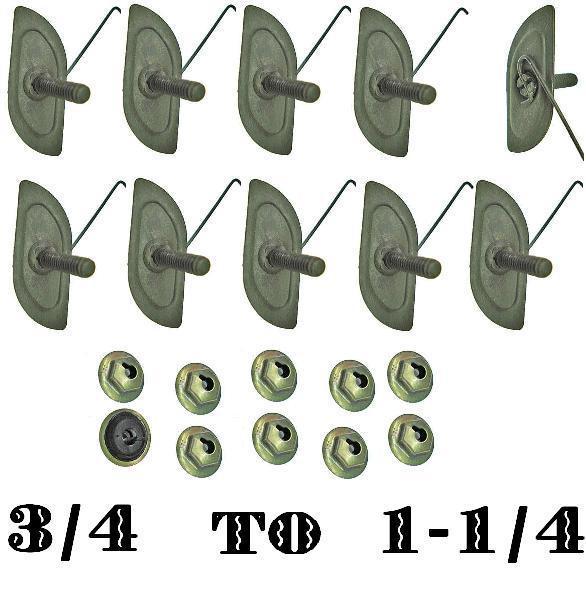 Nos 3/4" to 1-1/4" trim moulding clips and nuts with water seals set kit