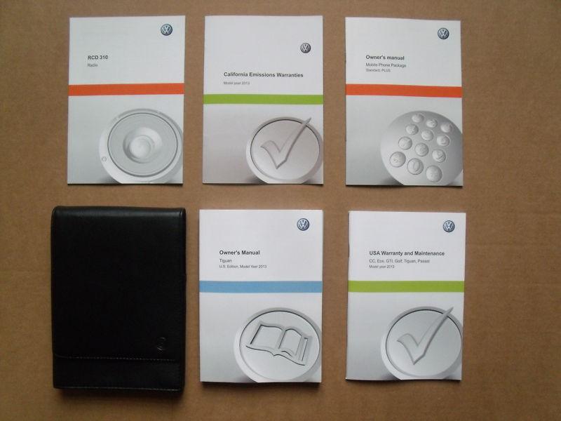 2013 vw volkswagen tiguan owners owner's manual kit / new