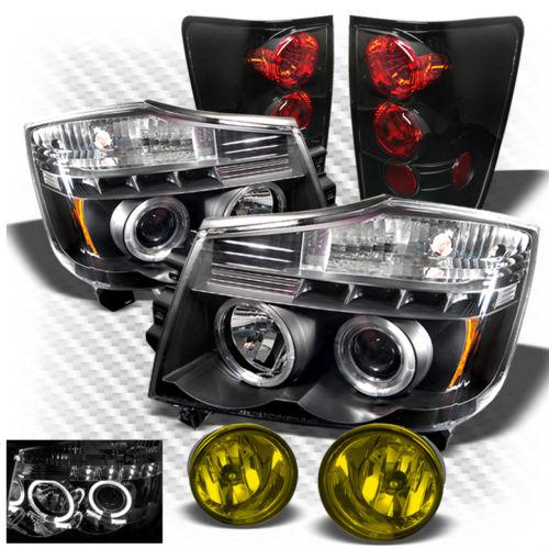 04-13 titan black projector headlights + altezza tail lights + yellow fog lights