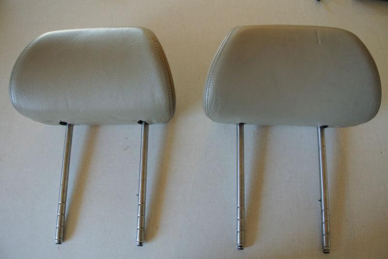 Front headrest set vw jetta gti passat mk4 tan leather head rests genuine oe