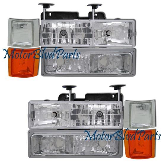 94-98 ck chevy suv headlights headlamps+corners+bumper