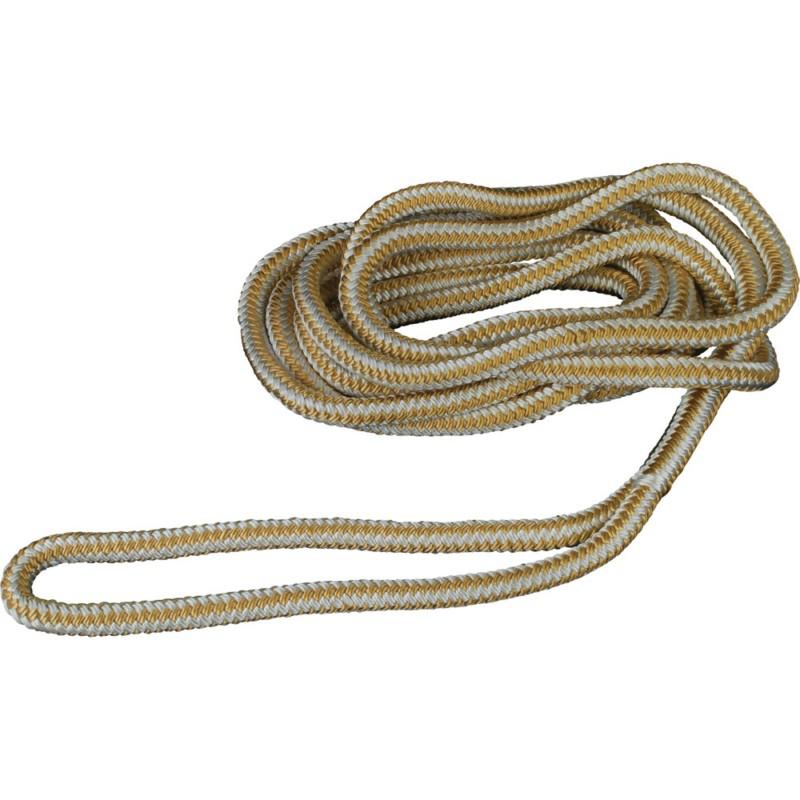 Attwood 117624-1 double braided nylon rope dock line .625" x 600' gold/white