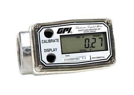 Gpi 03a30gm aluminum turbine meter - 1-in npt threads0.3 to 3 gpm / 1 to 10 lpm