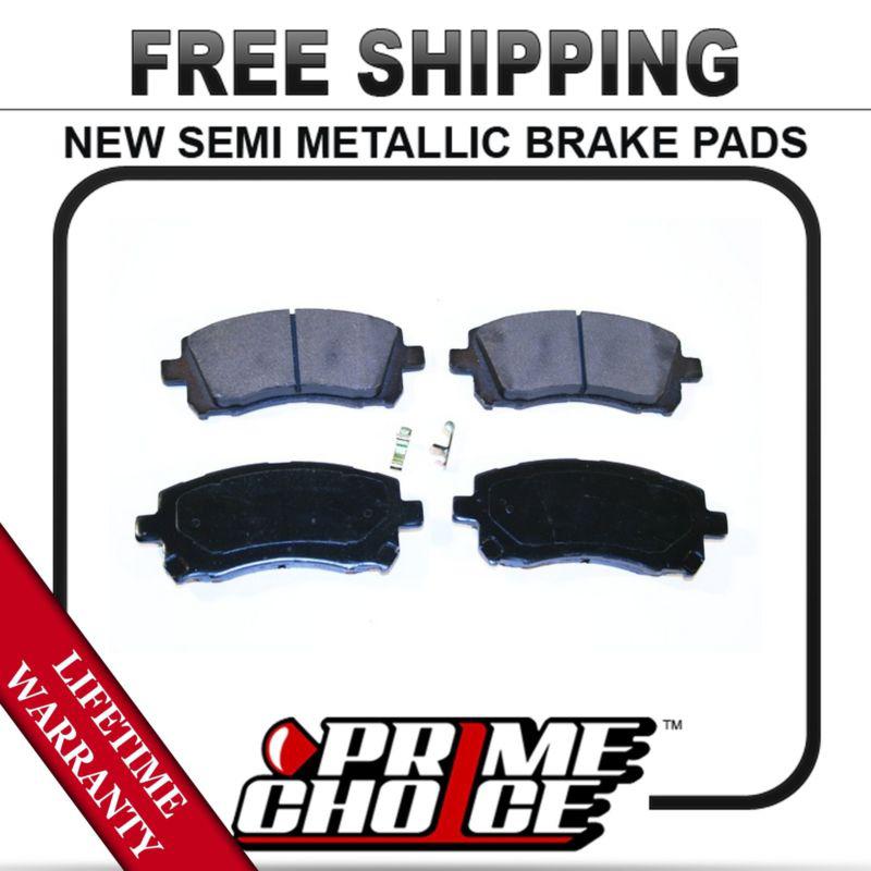 Front semi metallic disc brake pad kit full set with lifetime warranty