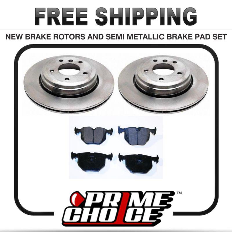 Premium rear metallic brake pads and disc rotors complete kit left & right pair