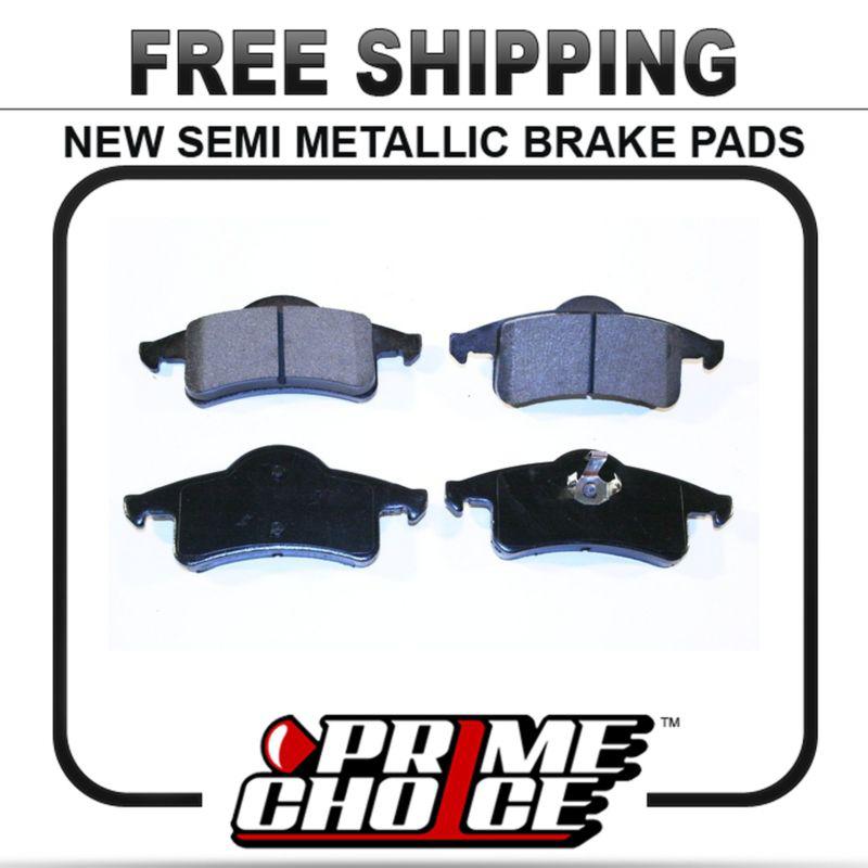 New premium complete set of rear metallic disc brake pads with shims