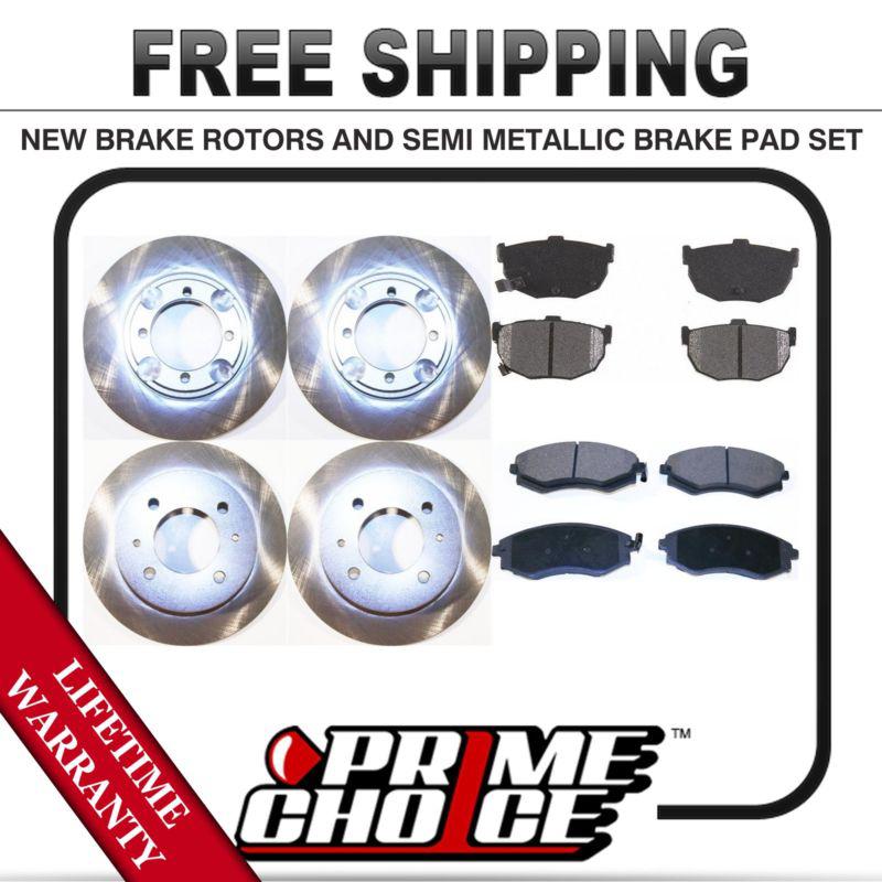 Front + rear kit (4) brake rotors & (8) brake pads with lifetime warranty