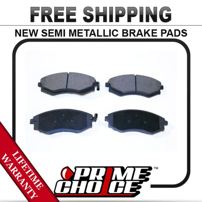 Front semi metallic disc brake pad kit full set with lifetime warranty