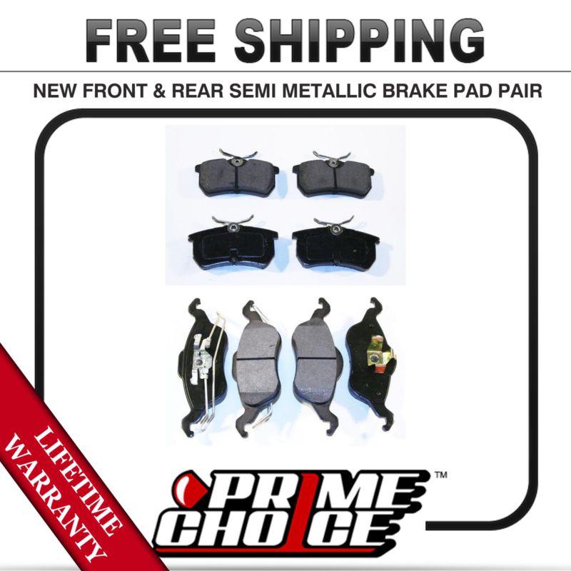 Complete set of front and rear premium brake pads with lifetime warranty