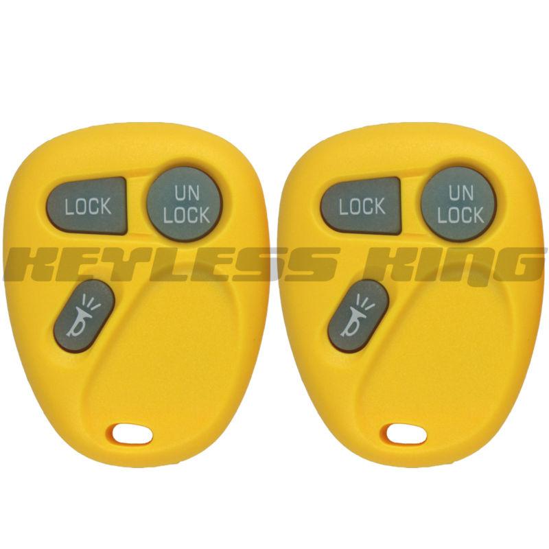 2 new yellow glow in dark replacement keyless entry remote key fob for 15042968